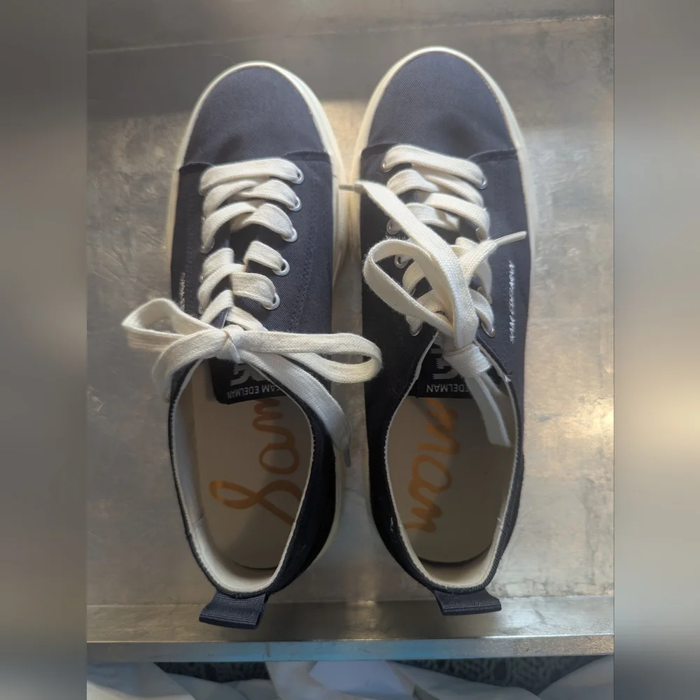 Sam Edelman Sneakers 8.5 Women's Black White Converse Style Shoes